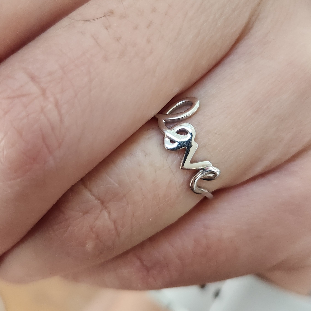 Ring Concierge White Gold Love Script Ring - Picture 3 of 3